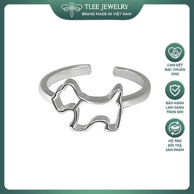 Nhẫn bạc nữ Tlee hình cún con đáng yêu TLEEJEWELRY
