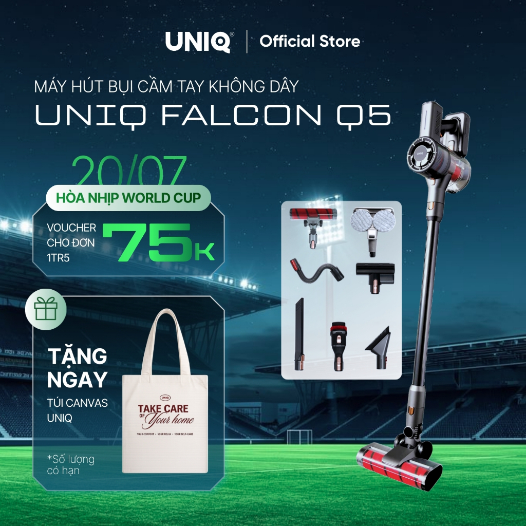 [HỎA TỐC]Máy hút bụi cầm tay không dây UNIQ Falcon Q5 cây hút bụi lau nhà mini gia đình đa năng ô tô