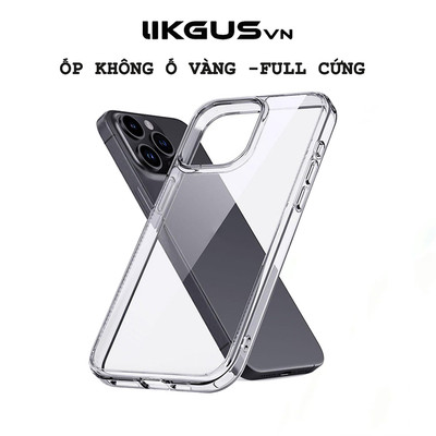 Ốp Lưng LIKGUSvn DIAMOND Siêu Mỏng Lưng Cứng Viền Cứng Không Ố Vàng Cho IP 11-12-13-14-15-17-Promax