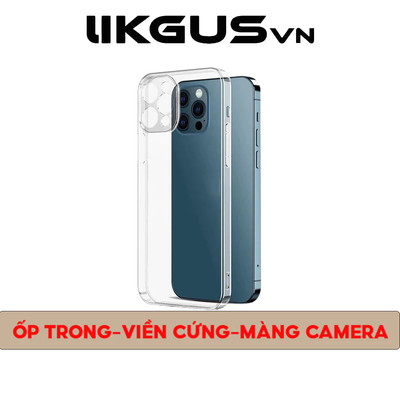 Ốp Lưng LikgusVn Trong Suốt Màng Bảo Vệ Camera Full Cứng Không Ố Vàng Cho IP 14-15-16-17-Promax