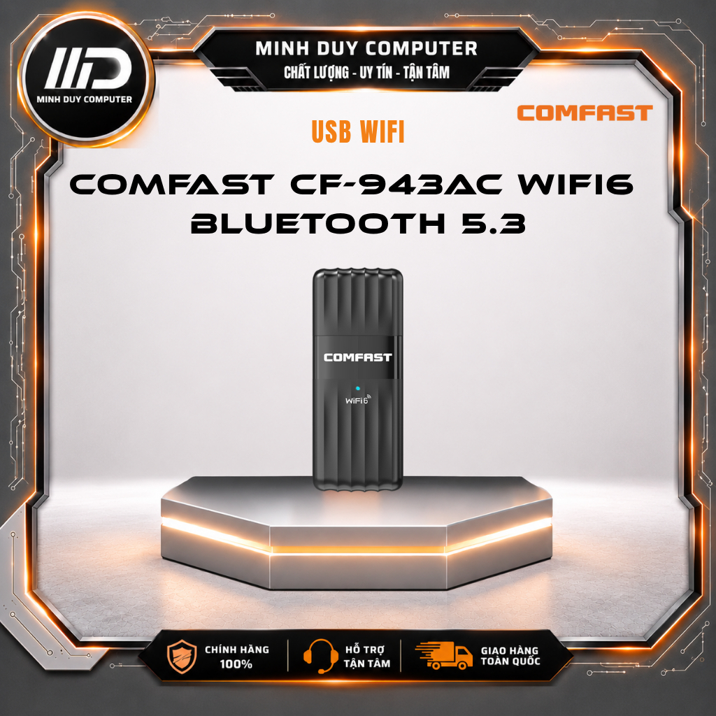 USB WIFI COMFAST CF-943AX WiFi 6 AX900 Bluetooth 5.3 2.4G/5.8G - Bảo hành 24 Tháng