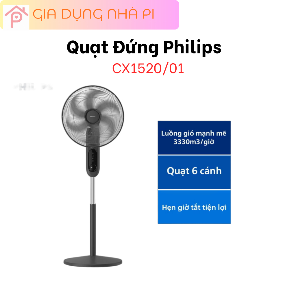 Quạt Đứng Philips CX1520/01, Hàng Chính Hãng Bảo Hành 24 Tháng.