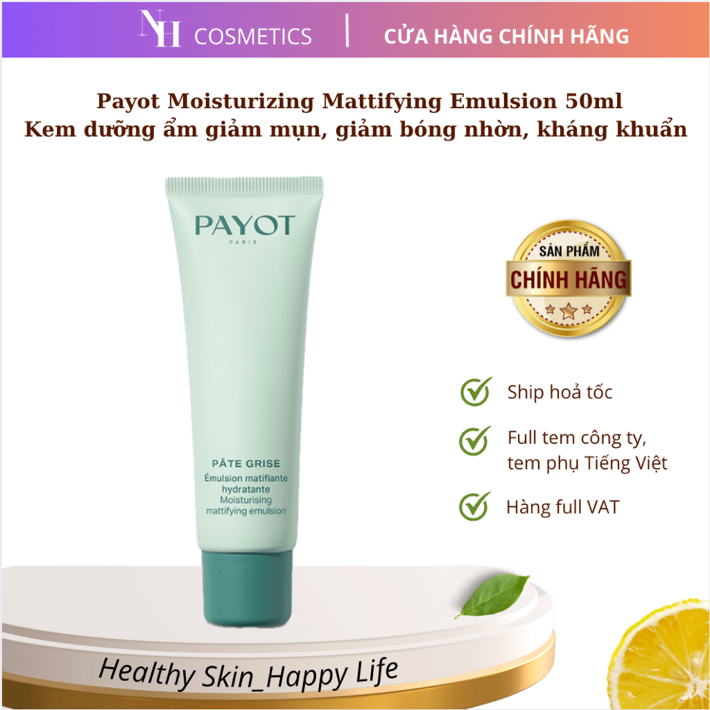 [TEM CTY] Kem Dưỡng Ẩm Giảm Mụn Payot Moisturizing Mattifying Emulsion Kiềm Dầu, Kháng Khuẩn Da Mụn