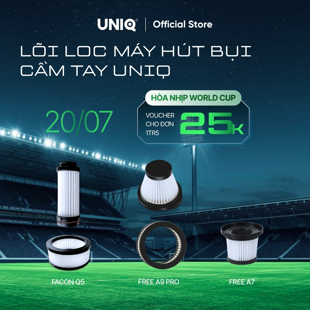 Lõi Lọc Máy Hút Bụi UNIQ Free A7/ Free A9 Pro/ Falcon Q5 Cầm Tay Không Dây Chính Hãng