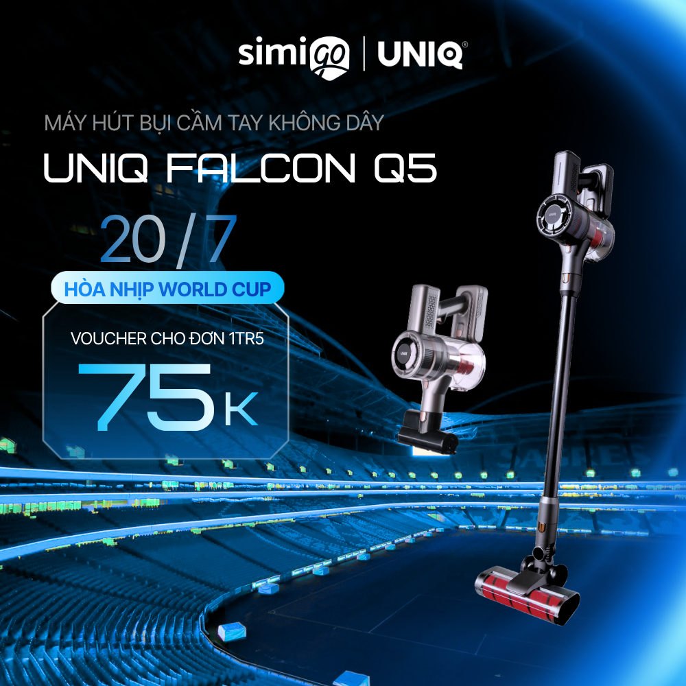 [HỎA TỐC] Máy hút bụi cầm tay không dây UNIQ Falcon Q5 cây hút bụi lau nhà giường nệm gia đình đa nă