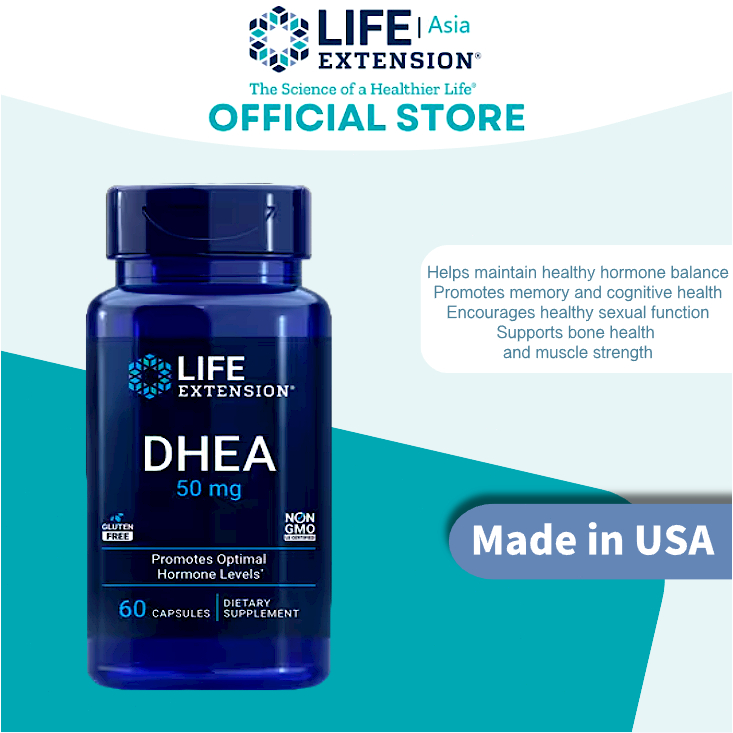 Life Extension DHEA 50mg 60 Viên Nang Bổ Sung DHEA Hỗ Trợ Cân Bằng Nội Tiết USA