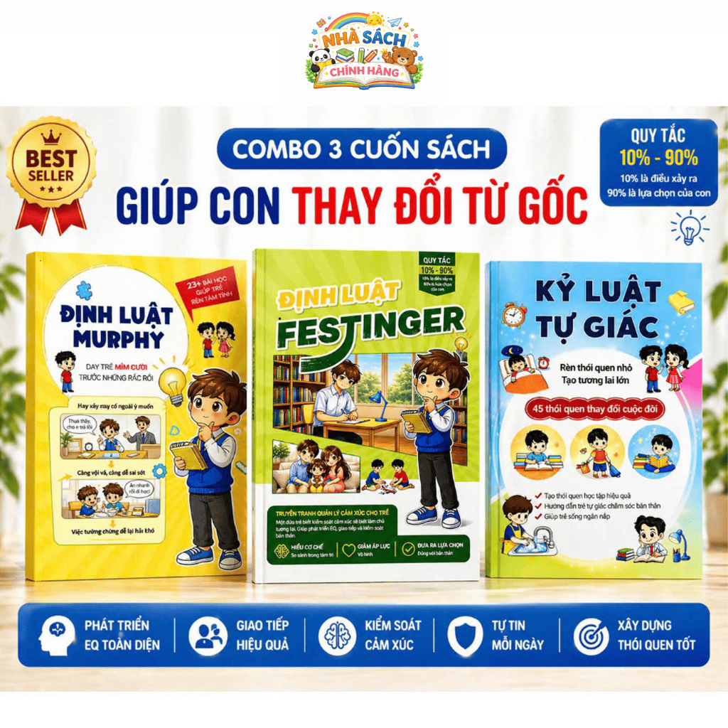 Combo 3 Cuốn : Định Luật Festinger + Kỷ Luật Tự Giác + Định Luật Murphy - in màu ( có bán lẻ )