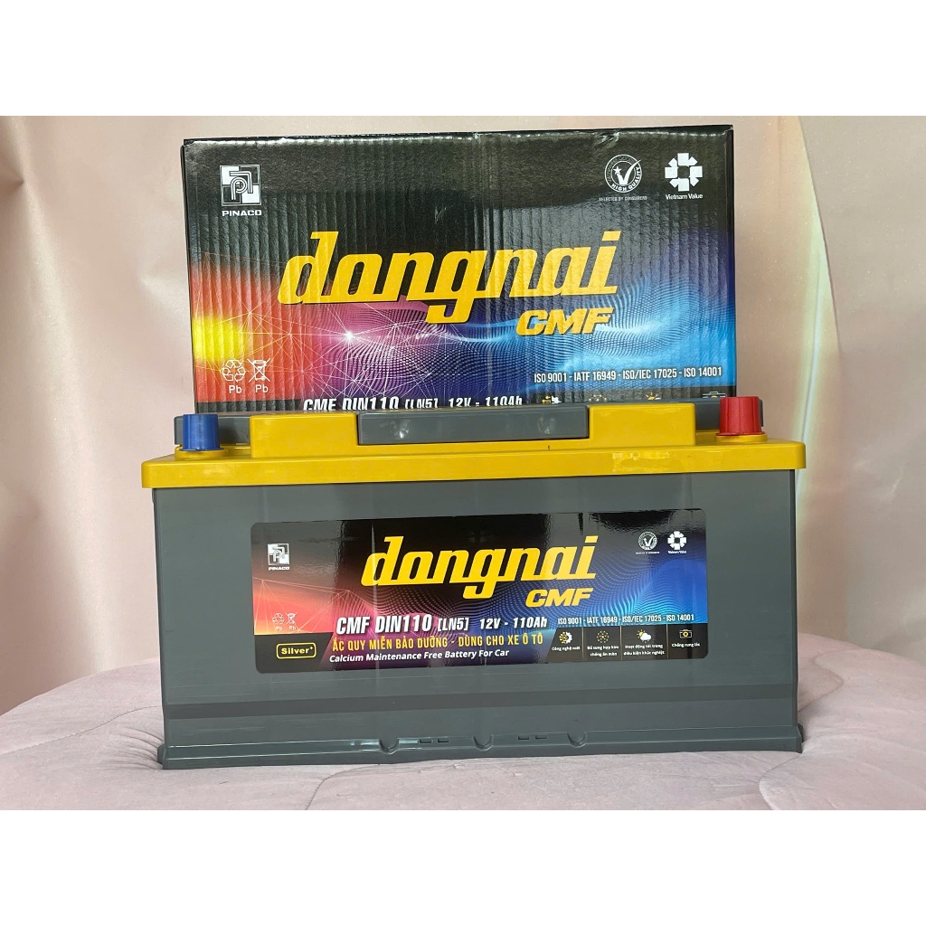 Ắc Quy Đồng Nai CMF DIN110 LN5 12V 110Ah Khô Miễn Bảo Dưỡng Chính Hãng PINACO