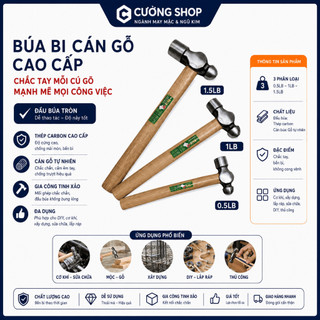Búa Bi Cán Gỗ Cao Cấp – Chắc Tay Mỗi Cú Gõ, Mạnh Mẽ Mọi Công Việc