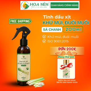 Chai xịt tinh dầu Khử Mùi, Đuổi Muỗi Sả Chanh - Hoa Nén - Đuổi muỗi an toàn, thư giãn - 200ml