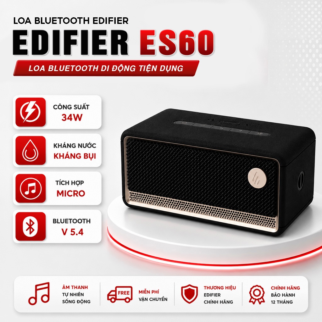 Loa Bluetooth Di Động EDIFIER ES60 | Âm thanh 360, Bluetooth 5.4, CS 35W