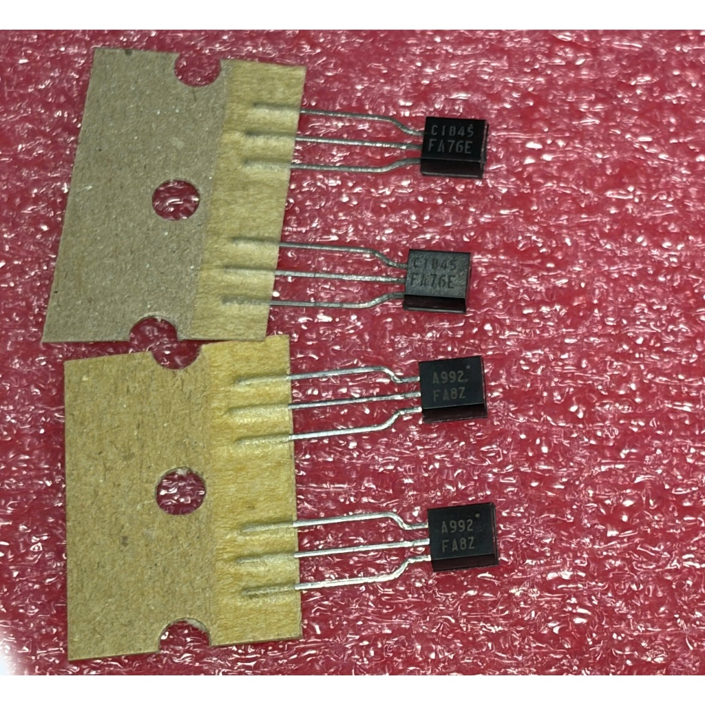 Cặp Transistor RANK F 2SA992F (PNP) + 2SC1845F (NPN) NEC - hFE 300-600, Low Noise, Cao Áp 120V TO-92