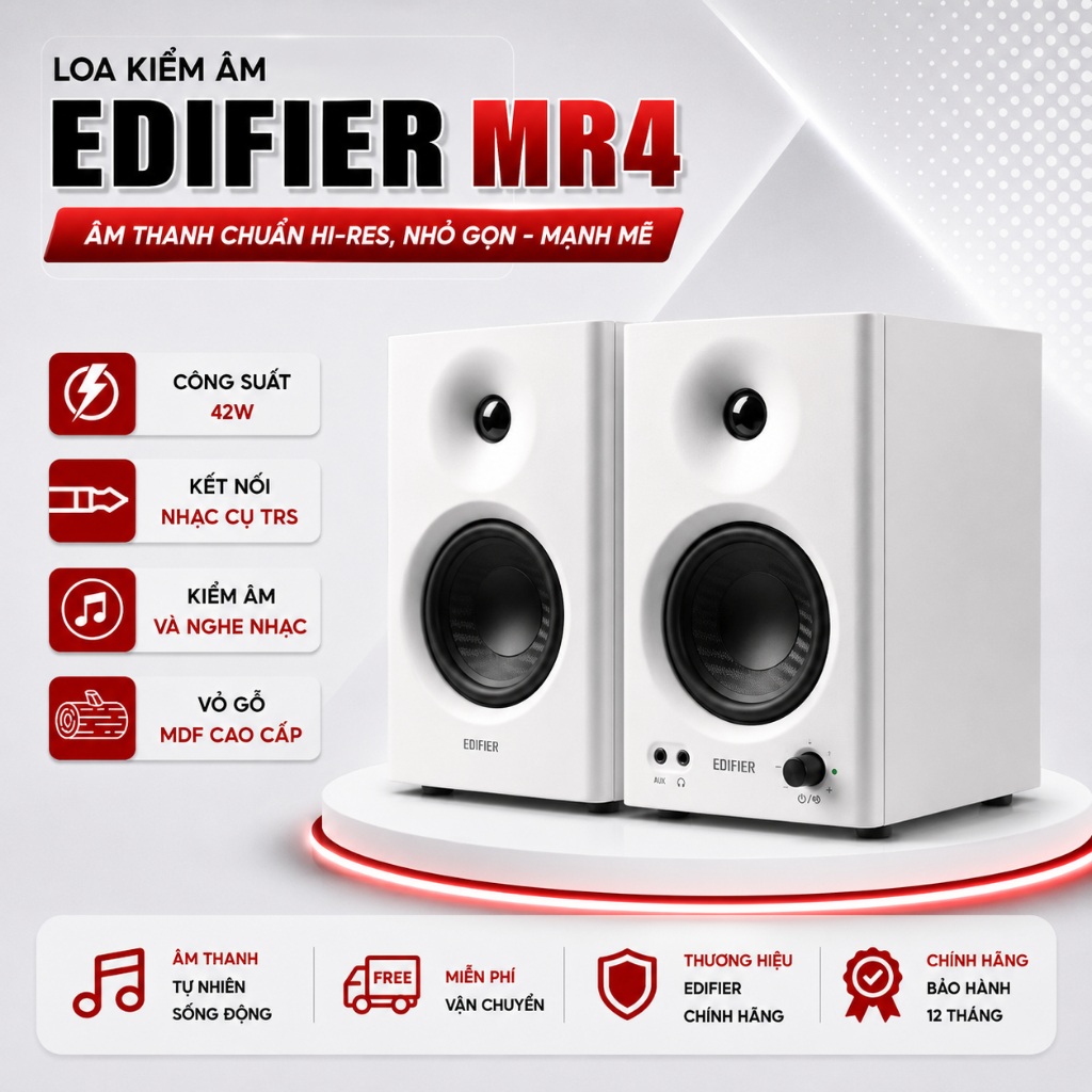 Loa kiểm âm Edifier MR4 - Loa vi tính để bàn 42W, sản phẩm loa quốc dân.