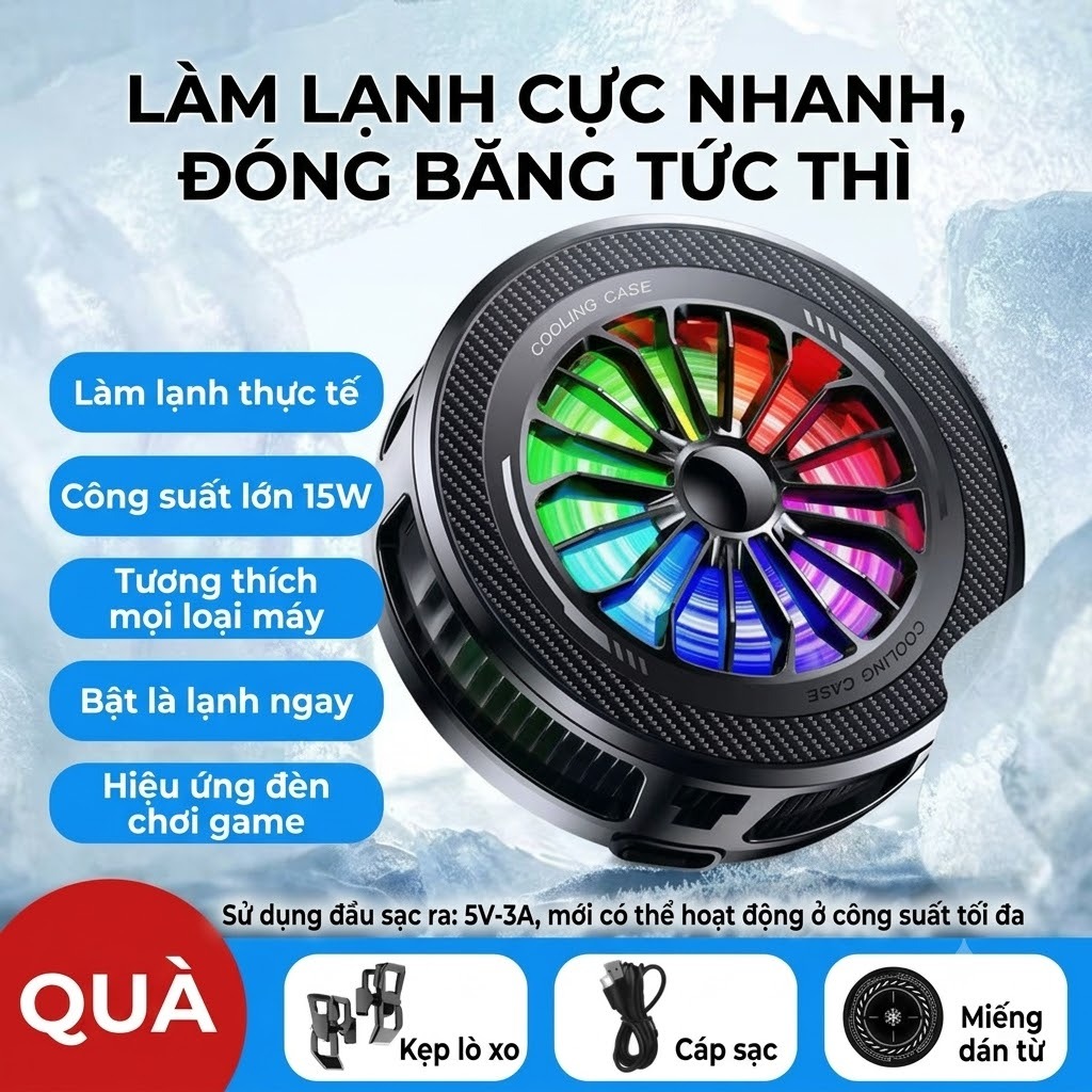 Quạt tản nhiệt điện thoại tablet sò lạnh K3 / K5 / K6 AI mới nhất