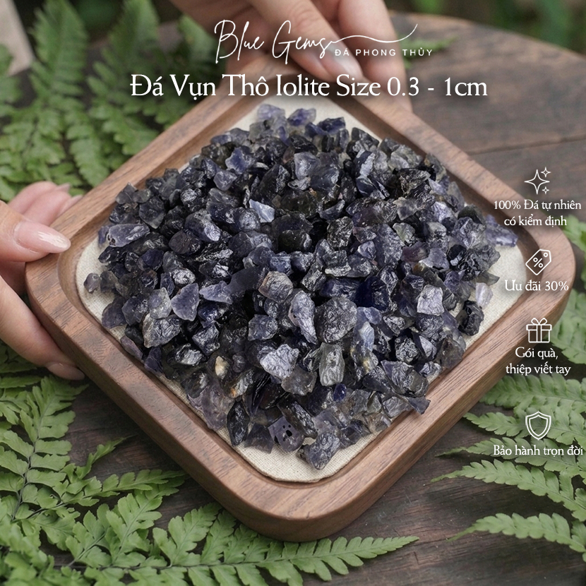 Đá Thô Iolite Xanh Đen - Tăng Cường Năng Lượng & Phong Thủy | Size 3g, 5g, 10g -Bluegems