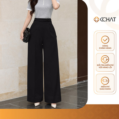 Quần Ống Rộng 𝐂𝐂𝐇𝐀𝐓 Dáng Suông Cạp Xoắn Arella Chất Liệu Tuytsi Cao Cấp 25QDS2005ST