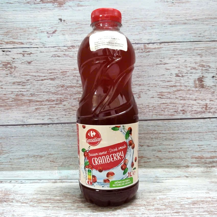 SENSATION ++ chai 1 Lít ++ NƯỚC ÉP NAM VIỆT QUẤT PHÁP CARREFOUR Cranberry Juice
