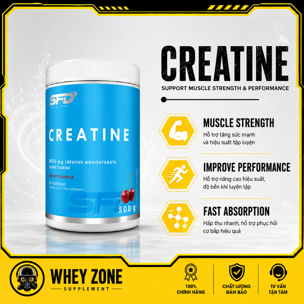 SFD Creatine Monohydrate 500gram - Bổ Sung Creatine Powder Cho Gym Fitness