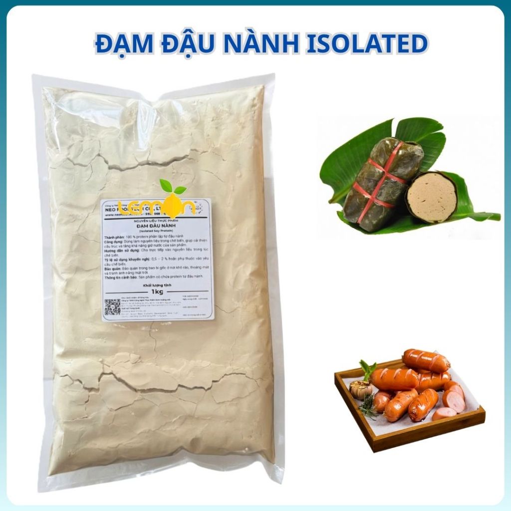 [GÓI 1KG] Bột đạm đậu nành Isolated Soy Protein - Tạo dẻo, giữ nước, tăng kết dính giò chả, xúc xích