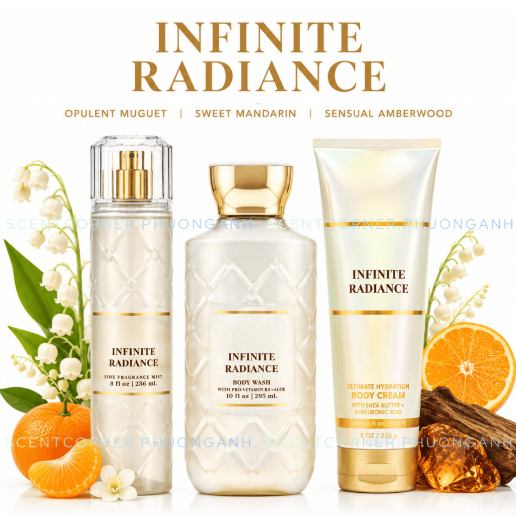 INFINITE RADIANCE | Bộ sản phẩm Body Mist - Lotion - Sữa Tắm