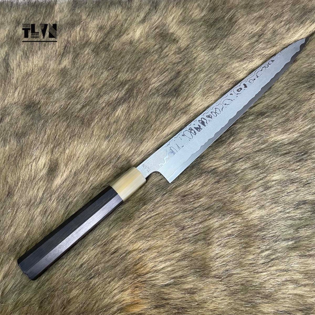 TLVN-Dao Bếp Cao Cấp dao cắt sashimi dao Yanagiba damascus thép Bohler K110