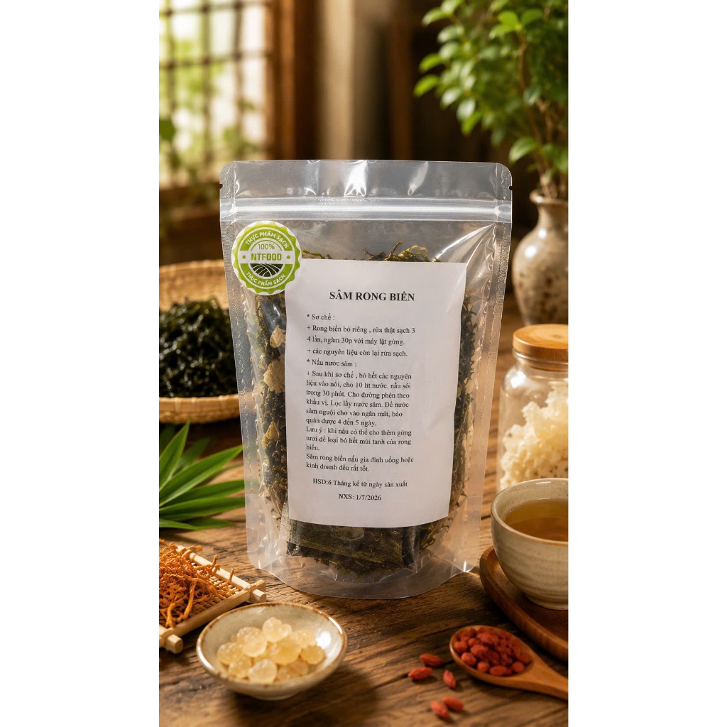 SÂM RONG BIỂN 8 VỊ NTFOOD NẤU 10 LÍT NƯỚC