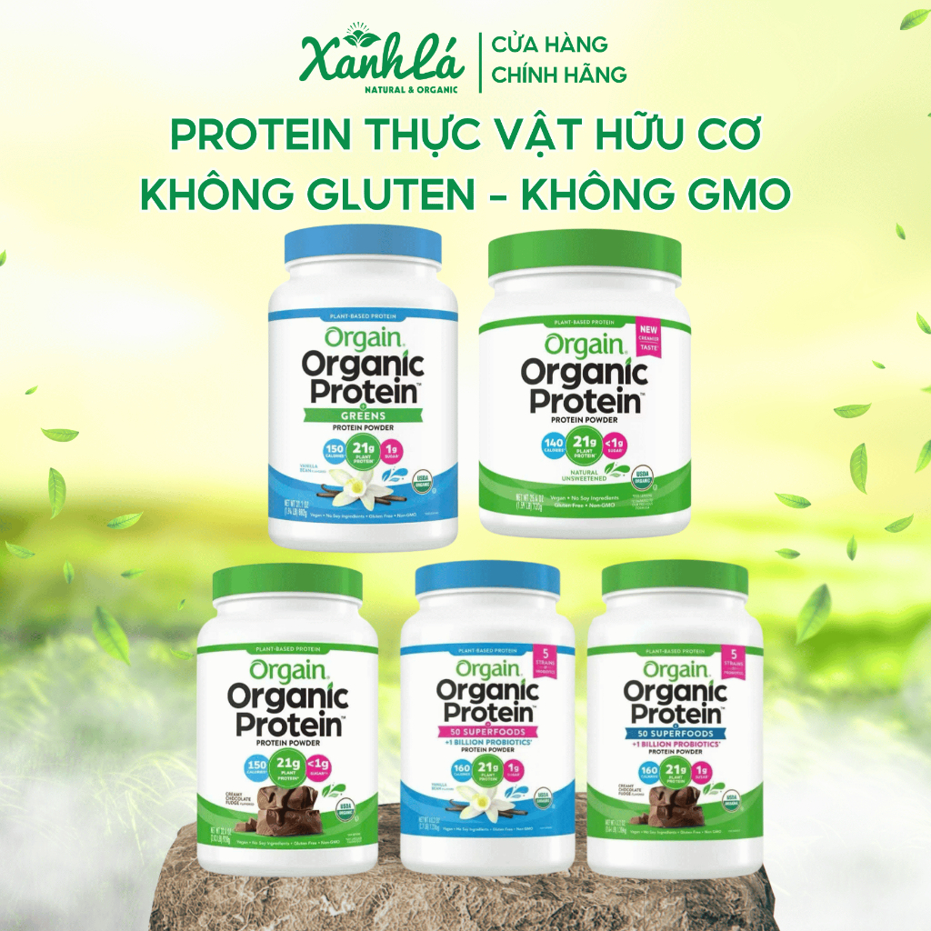 Bột Protein Hữu Cơ Orgain Organic Protein & Superfoods Vani - Socola - Nguyên Vị - Protein Thực Vật 