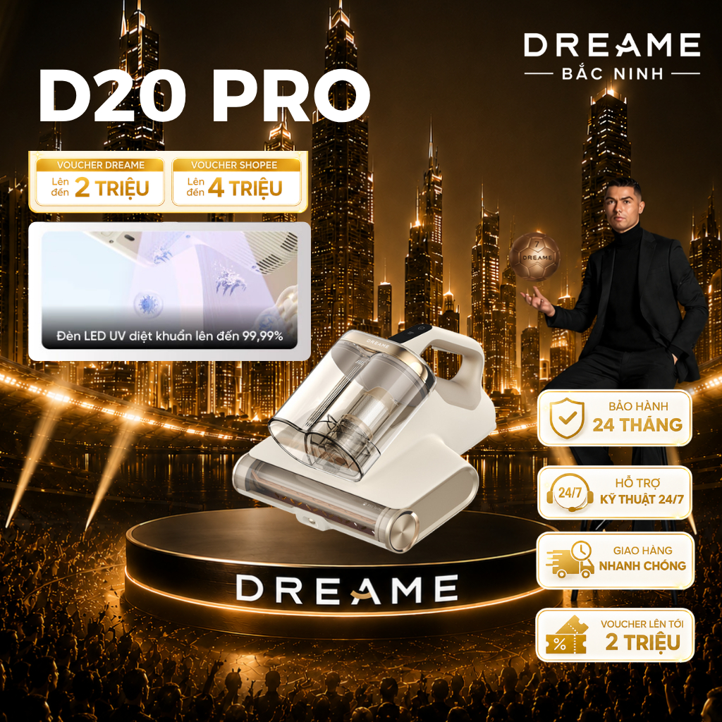 [GIÁ RẺ NHẤT] Dreame D20 Pro/ D20 Aura | Máy Hút Bụi Giường Nệm | 15.500 Pa | Diệt Khuẩn LED UV