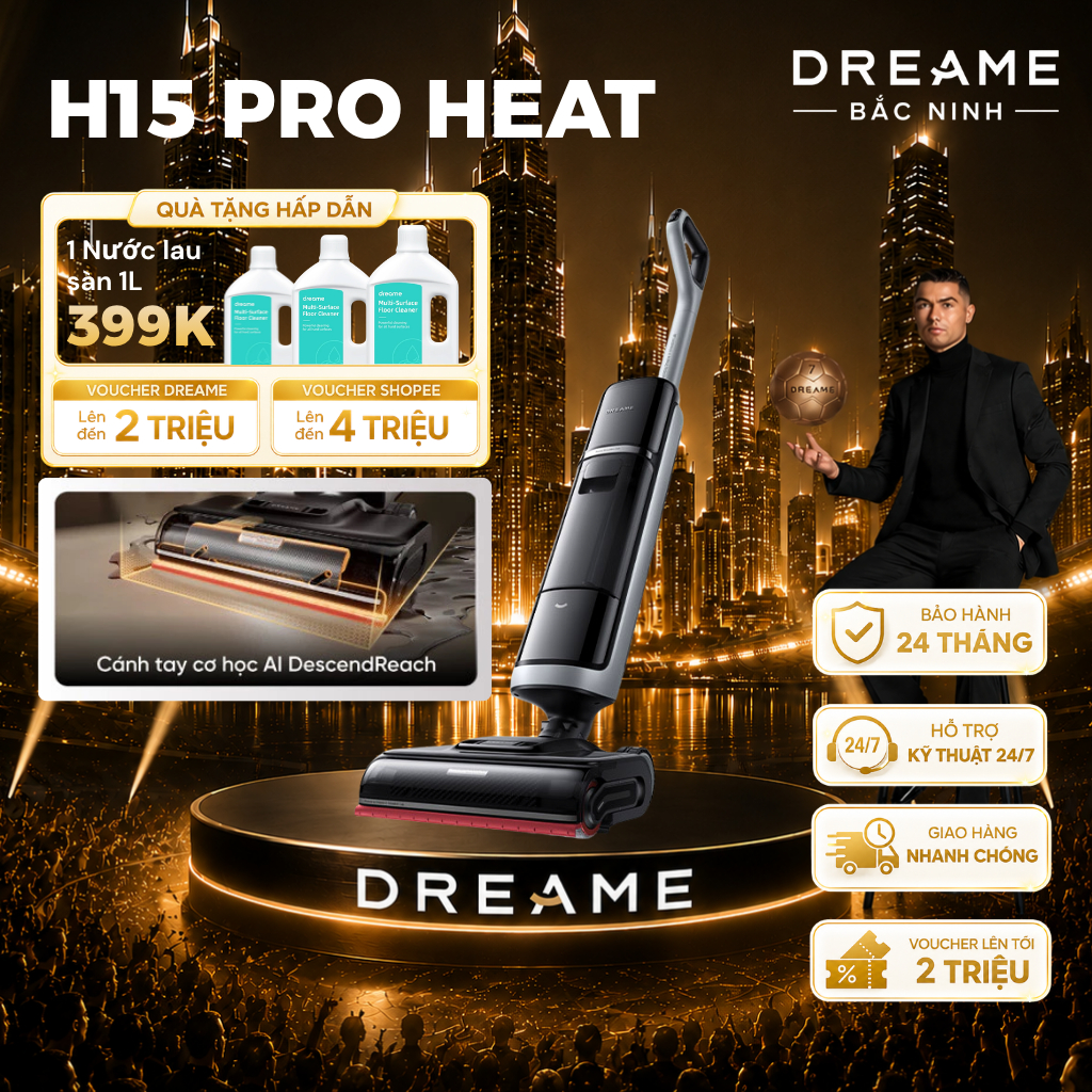 [GIÁ RẺ NHẤT] Dreame H15 Pro Heat/H15 Pro Foamwash/H15 Pro | Máy Hút Bụi Lau Nhà| Lực hút 22.000Pa