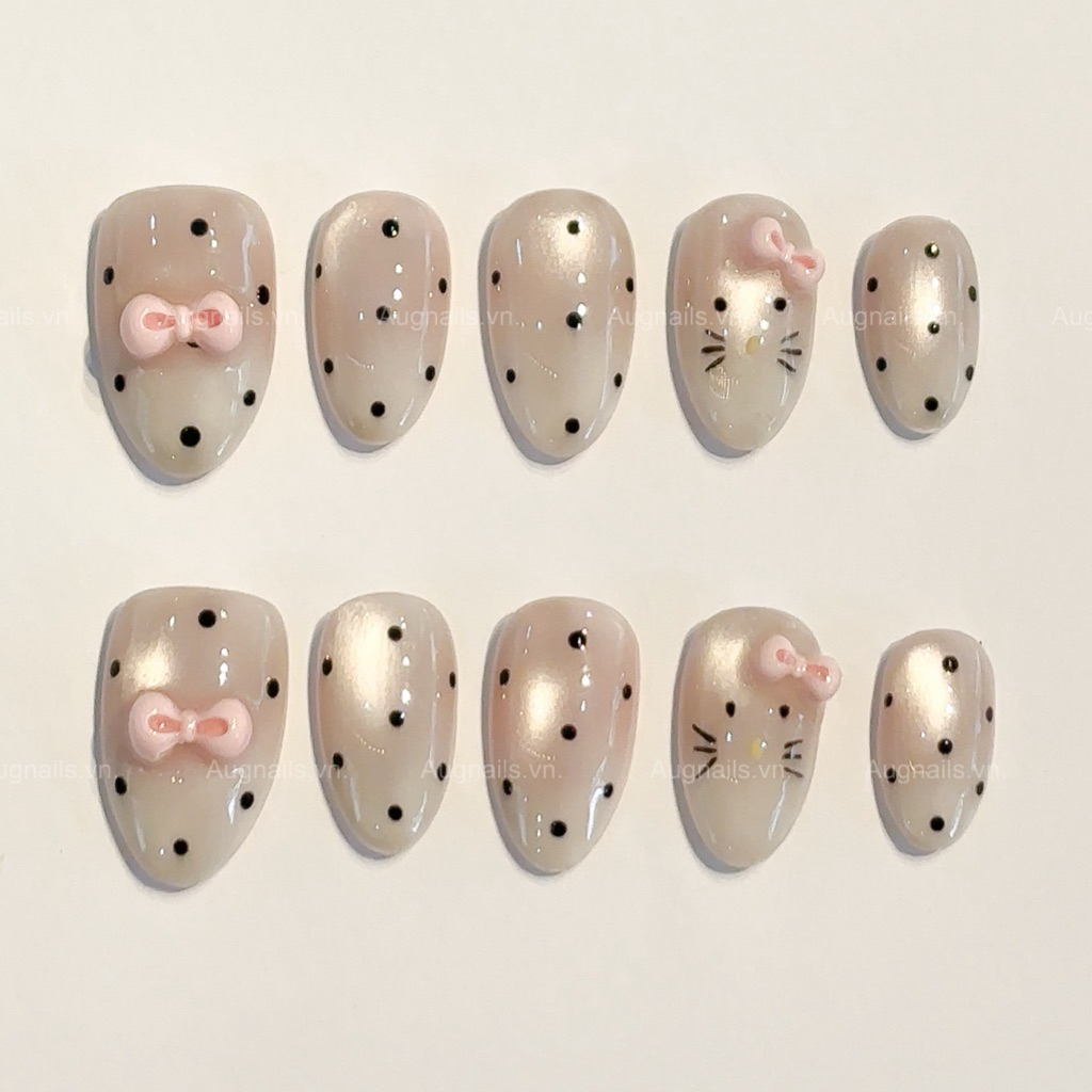 Nailbox Augnails Hoạ Tiết Chấm Bi Omber Mắt Mèo (M170)