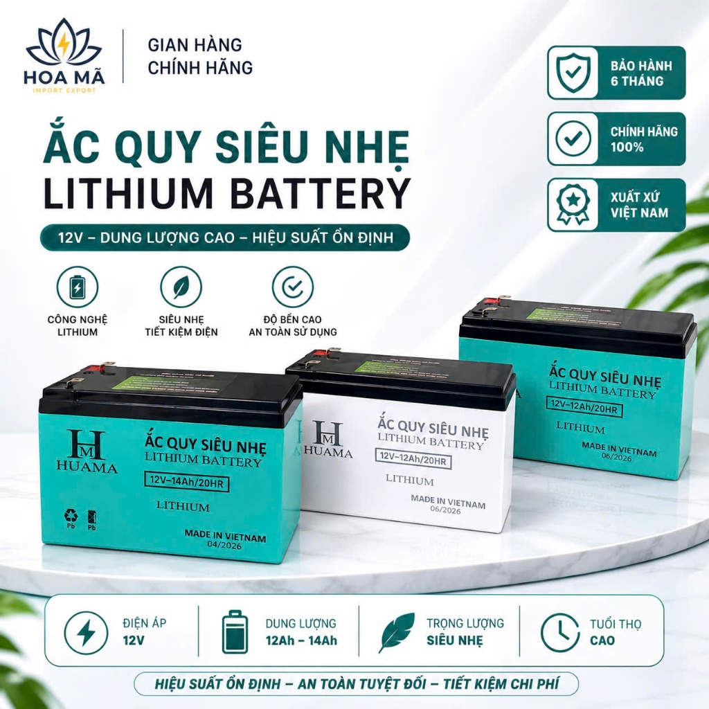 Ắc quy bình phun thuốc điện/ Lithium Battery/ 12V- 12Ah, 14Ah