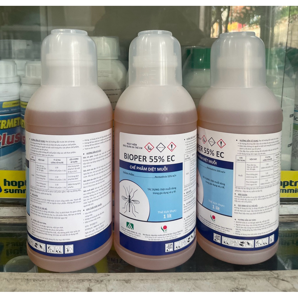 (Chế phẩm) diệt muỗi và côn trùng sinh học - Bioper 55EC chai 1L
