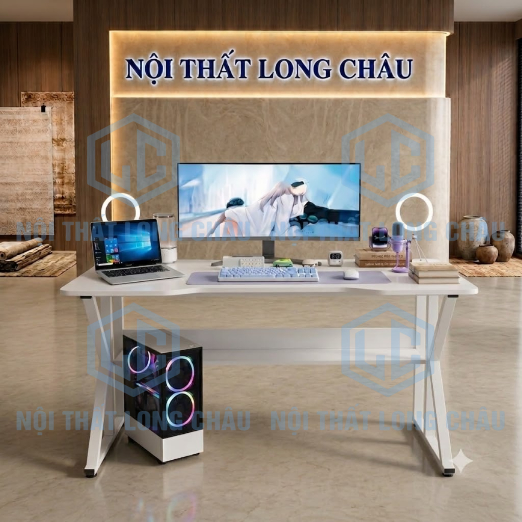 [2 Thanh Trợ Lực] Bàn Làm Việc, Bàn Gaming, nhiều phiên bản, mặt gỗ 1m2,1m thiết kế cá tính, chân sắ