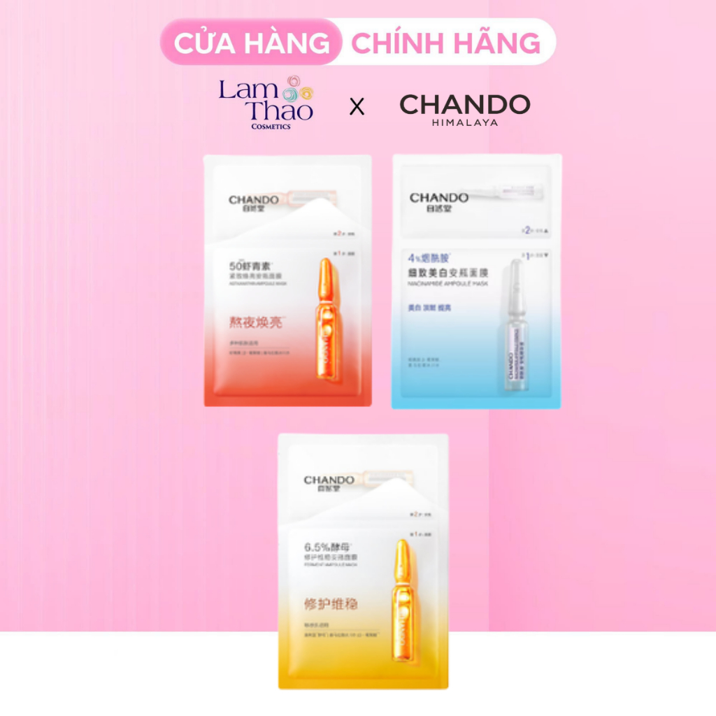 Mặt Nạ Siêu Tinh Chất Kèm Ống Serum Chando Himalaya Ampoule Mask