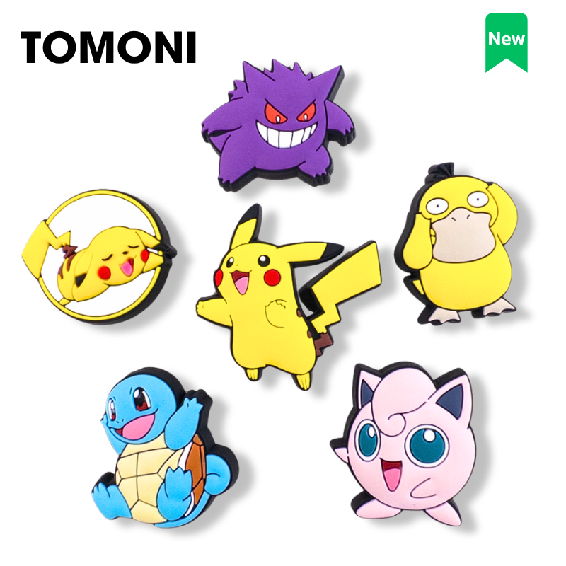 TOMONI Sticker Dép Hoạt Hình Elevated Pokemon, Cham Dép Cross Phụ Kiện Dép Thời Trang vhm57