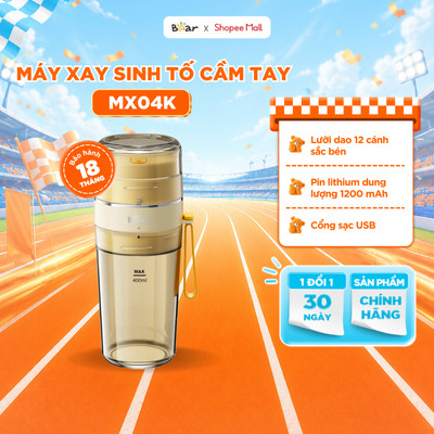 Máy Xay Sinh Tố Cầm Tay BEAR Xay Rau Củ Quả Làm Sinh Tố Tích Điện Dung Tích 400ml SB-MX04K