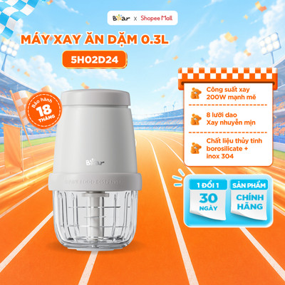 Máy Xay Ăn Dặm BEAR 0.3L 8 Lưỡi Máy Xay Thịt Cầm Tay Mịn Máy Xay Mini Cho Bé Ăn Dặm Công Suất 200W CH-5H02D24