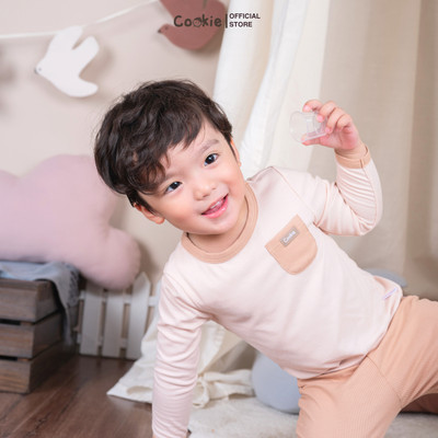Bộ Thun Dài Tay Cho Bé COOKIE, Bộ Cô Tròn Phối Túi Cotton Tăm Lạnh Cho Bé Size Từ 6 Tháng Đến 5 Tuổi 2026