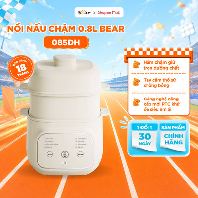 [Mẫu mới] Nồi Nấu Cháo Chậm Bear 0.8L Nồi Nấu Chậm Cách Thuỷ Nồi Nấu Cháo Cho Bé Nấu Chậm Đậm Dưỡng Chất EST-085DH