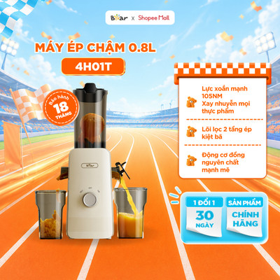 Máy Ép Chậm Trái Cây BEAR 0.8L Ép Trái Cây Nguyên Quả Rau Củ Kiệt Bã, Làm Kem Mịn Công Nghệ Ép Lạnh SJ-4H01T