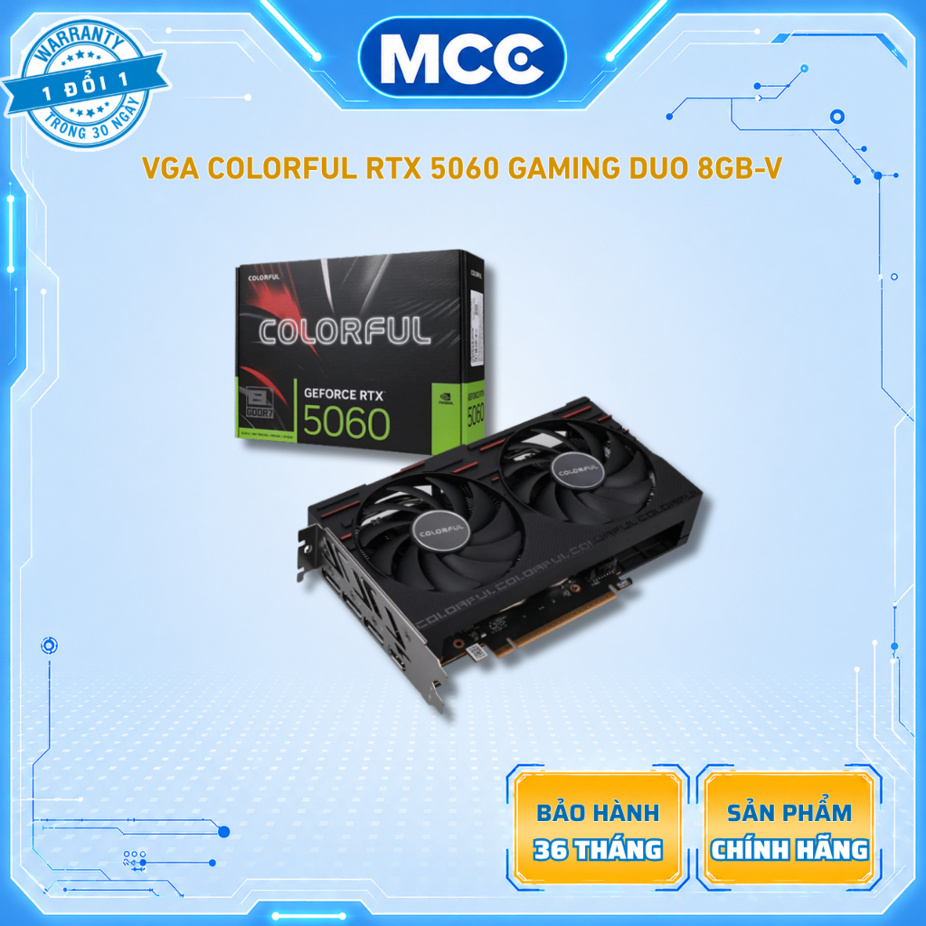 VGA Colorful GeForce RTX 5060 Gaming DUO 8GB-V GDDR7