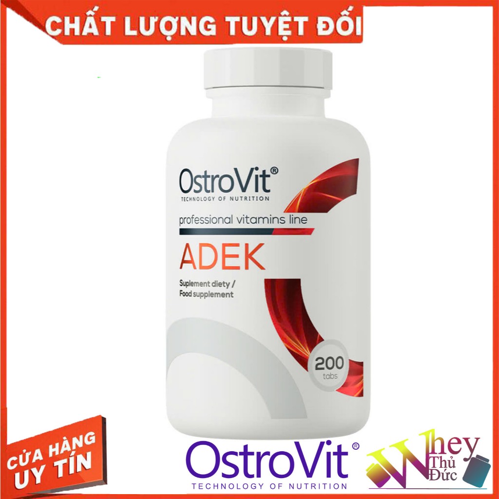 OstroVit Vitamin ADEK 200 Viên - Bổ Sung Vitamin A, D3 2000IU, E & K2 MK-7