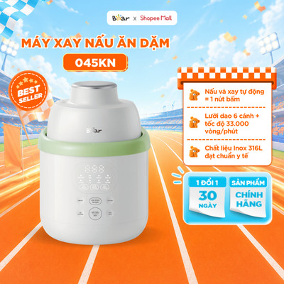 Máy Xay Nấu Thức Ăn BEAR 0.35L Máy Xay Ăn Dặm Cho Bé Máy Xay Thực Phẩm Tự Động Nấu Đa Năng An Toàn BFM-045KN