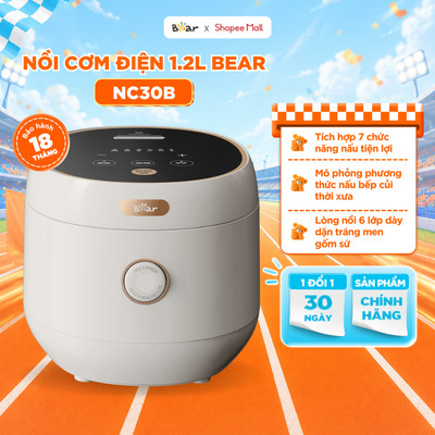 Nồi Cơm Điện Tử Bear Lòng Nồi 6 Lớp Đa Năng Nấu Cơm Nấu Cháo Hầm Hấp Hâm Nóng Hẹn Giờ Lòng Nồi 1.2L SB-NC30B