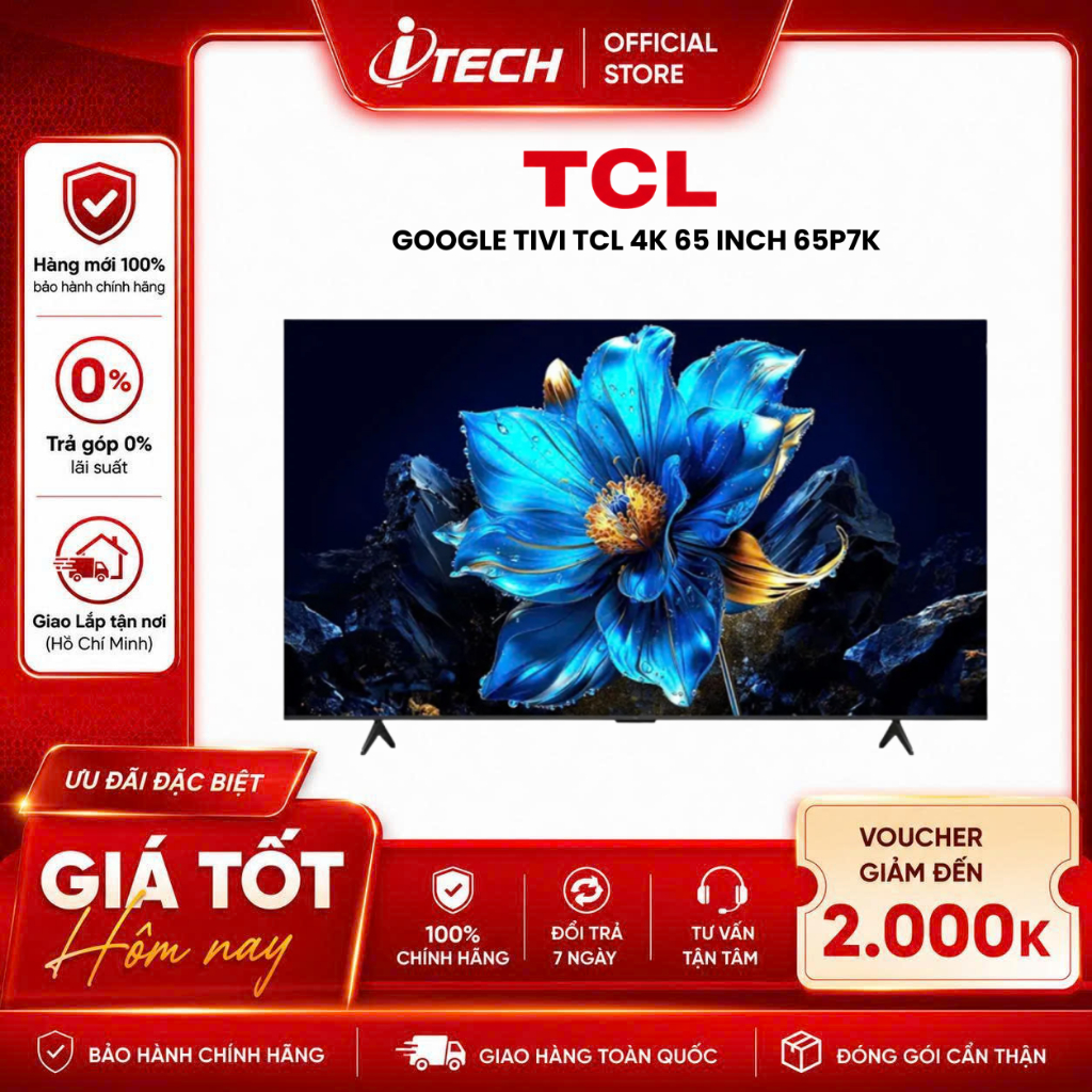 65P7K - Google Tivi QLED TCL AI 4K 65 inch 65P7K - Hàng chính hãng