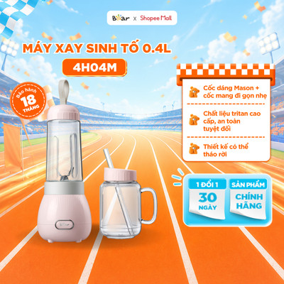 Máy Xay Sinh Tố Cầm Tay Bear Dung Tích 400ml Máy Xay Sinh Tố Mini Cầm Tay Máy Xay Sinh Tố 2 Cối Máy Xay Hoa Quả BL-4H04M