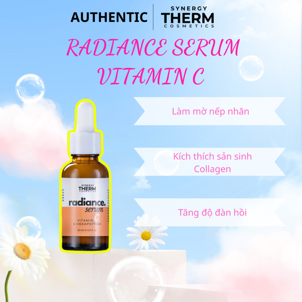 Tinh chất làm sáng và chống oxy hóa Synergy Therm Radiance Serum Vitamin C & Hexapeptide