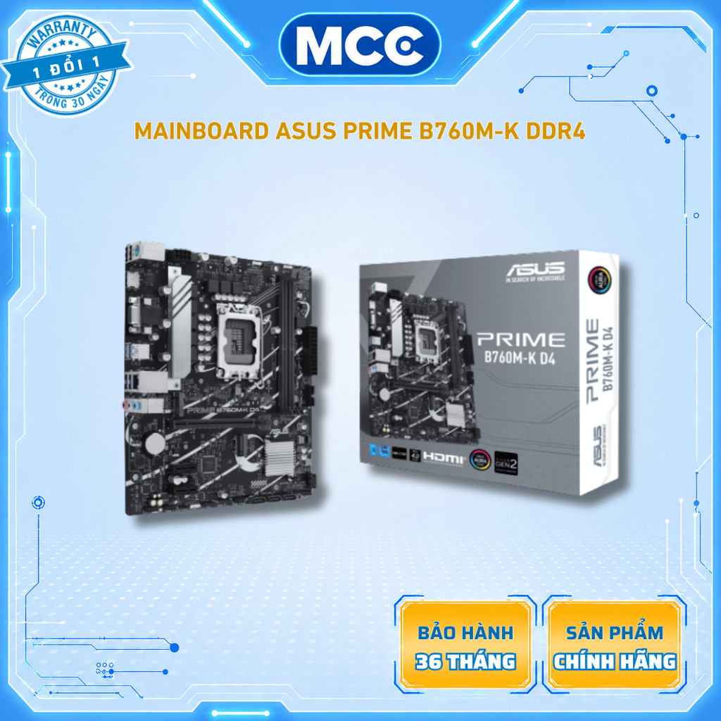 Mainboard ASUS PRIME B760M-K D4 ( mATX - 2x DDR4 )