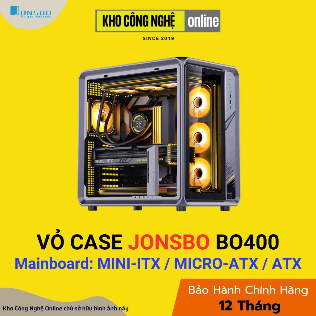 Vỏ Case Máy Tính Mid Tower JONSBO BO400 Gray (Hàng Chính Hãng)