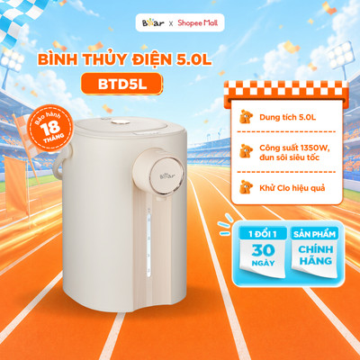 Bình Thủy Điện Bear 5L Bình Đun Nước Nóng Đun Sôi Siêu Nhanh Khử Clo Bình Đun Nước Giữ Nhiệt Có Đèn Dịu Nhẹ SB-BTD5L